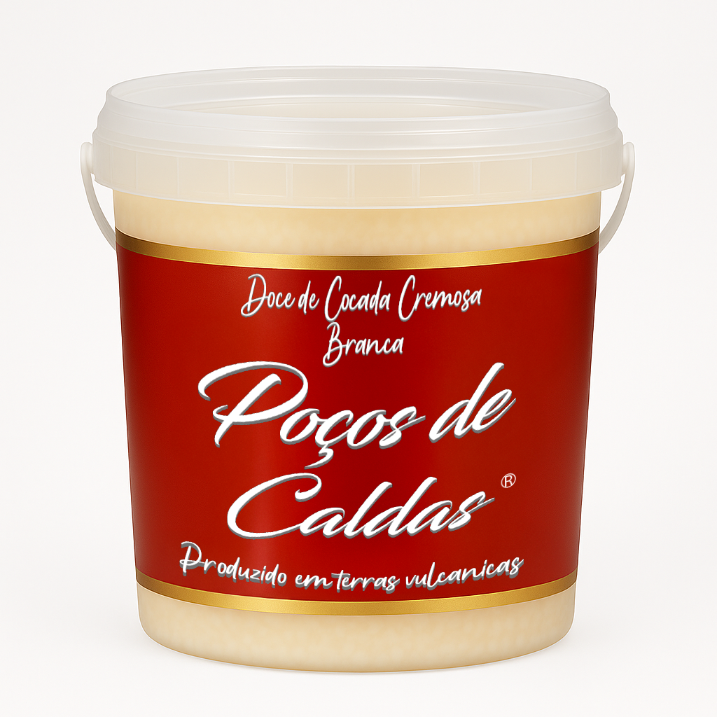 Doce de Cocada Branca Cremosa Poços de Caldas Balde 4,5Kg ou lata 5,0kg